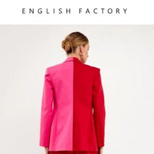 ♥️ Trendy Colorblock pink red blazer jacket